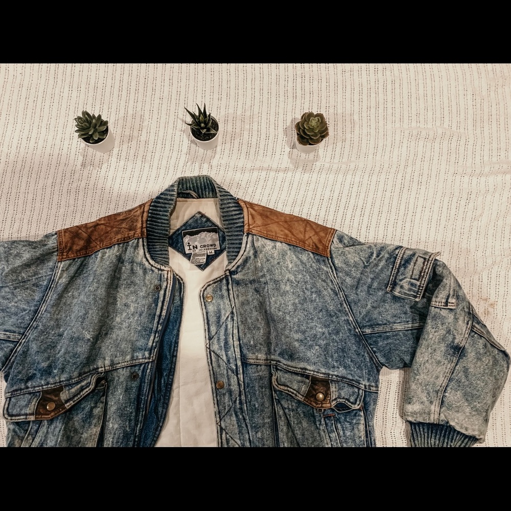 Vintage heavy duty acid wash jean Jacket